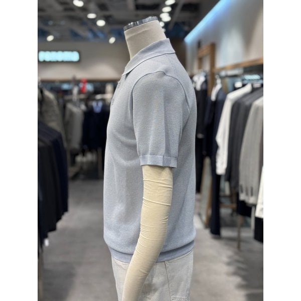 [파주점] 남성 S/S 라이트블루 반팔 카라 니트 RRBMKT61A