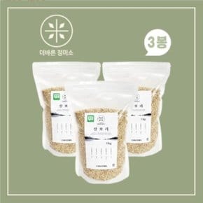 더바른 정미소 유기농 찰보리 1kg *3봉