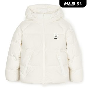 MLB [코리아공식] 베이직 후드 숏패딩 BOS (Cream)