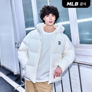 MLB [엠엘비코리아공식] 베이직 후드 숏패딩 BOS (Cream)