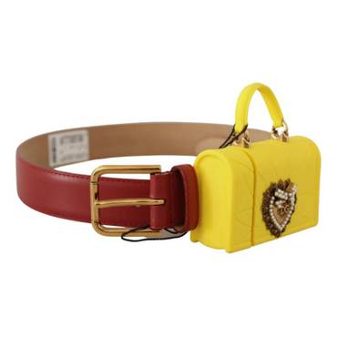 이스퀘어 4841526 Dolce  Gabbana Elegant Leather Engraved Buckle Womens Belt