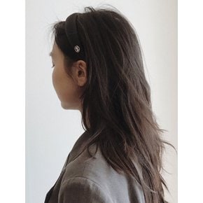 Vintage Mood Cameo Satin Volume HairBand [Black] 카메오 새틴 볼륨 머리띠