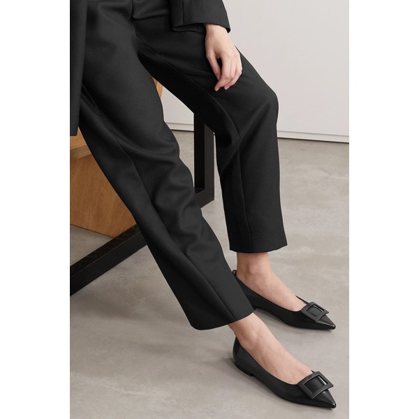 고메틴 버클 가죽 발레리나 플랫 블랙 17957409489836323