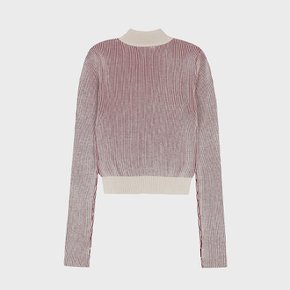 W TWO TONE KNIT PULLOVER [IVORY]