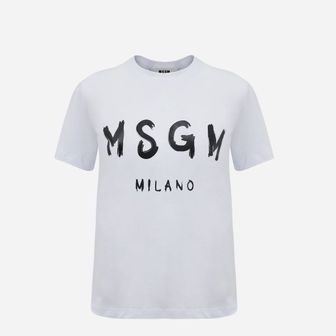 MSGM 엠에스지엠 브러쉬드 로고 반팔 티셔츠 2000MDM510 200002 01