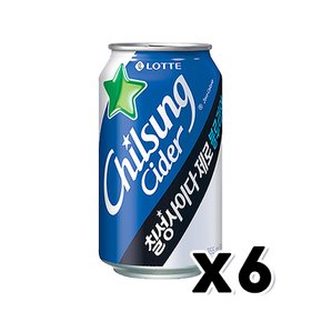 칠성사이다 제로 블루라임 탄산캔음료 355ml x 6개