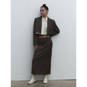 Strata Long Skirt [Gray Brown]