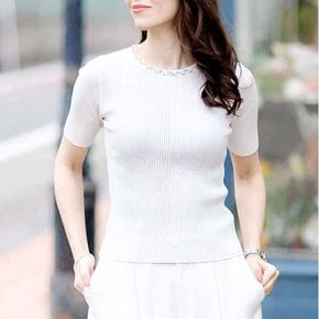 라운드넥 스팡클장식 반팔티/451-101