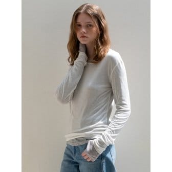 UNNOUT SOFT WOOL JERSEY T-SHIRT WHITE