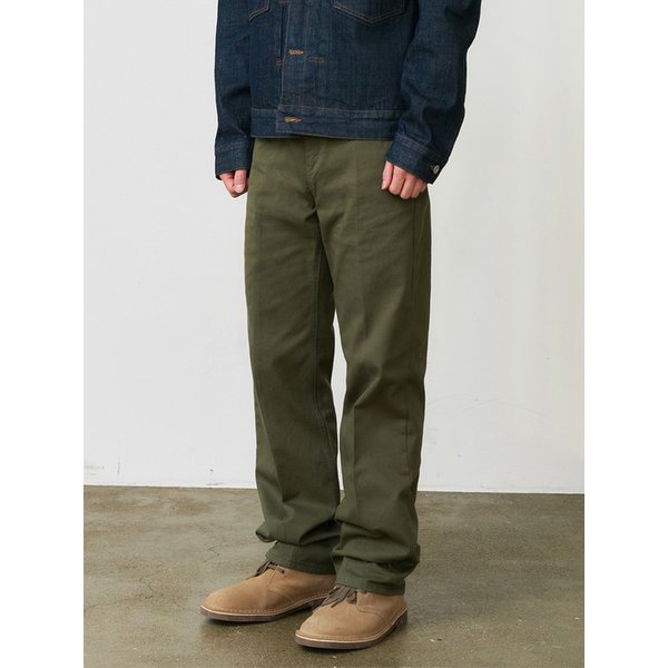 DEN0657 crease chino pants (olive)