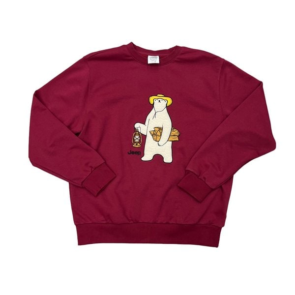 [여주점] 지프 곰 아플리케 맨투맨 와인 JP8TSU853WI