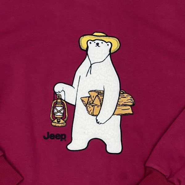 [여주점] 지프 곰 아플리케 맨투맨 와인 JP8TSU853WI