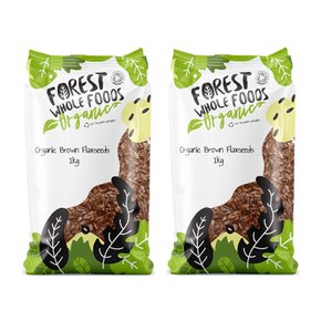 포레스트 홀푸드 오가닉 브라운 통 아마씨 1kg 2팩