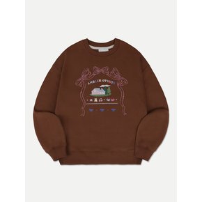 Ribbon House Sweatshirt AMM1217 (Brown)