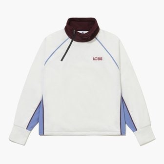 르꼬끄골프 [여주점] 여성 우븐 배색 하프 집업 방풍 플리스 GQ422LRLO2 CREM