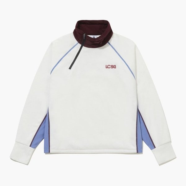 [여주점] 여성 우븐 배색 하프 집업 방풍 플리스 GQ422LRLO2 CREM