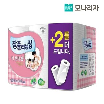 땡큐온 잘풀리는집 키친타올 150매x4+2롤 100 천연펄프_P304241909