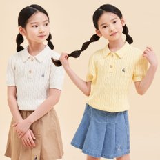 [BEANPOLE KIDS] 24SS [Essential]여아 면케이블 반소매니트스웨터 (2종 택1)