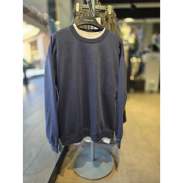 [시흥점] 기모 피그먼트 워싱 오버핏 맨투맨(남여공용)/JGZZ22A20NV