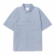 스트라이프 데님 반팔 셔츠 ERSFM25621BUL