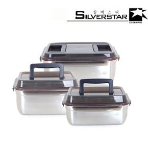 [BIZ][SILVERSTAR] 실버스타 모이 스텐레스 핸디형 김치통 3종 (원핸들3L+3.8L+투핸들5.5L)