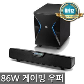 [브리츠 공식대리점] 블루투스 무선 우퍼 사운드바 스피커/86W/디지털 서라운드/X-BOX/OPT(PCM),AUX,USB/BR-GS7000