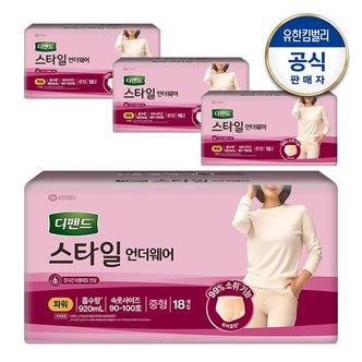 유한킴벌리 디펜드 스타일 언더웨어 여성 파워 4팩구성 성인용기저귀/요실금팬티