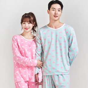 슈가하트 커플 남성 여성 긴팔 상하잠옷 실내복 파자마 바지 러블리한 커플잠옷