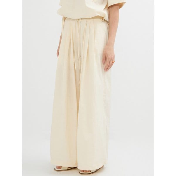 DUAL WIDE BALLOON PANTS - BUTTER
