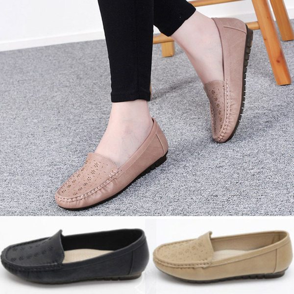 HT-010 여성용 큐빅 플라워 패턴 드라이빙 로퍼 슈즈