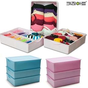 PP 화이트 속옷보관함 다용도 속옷정리함 플라스틱속옷정리함 양말정리함 키친아트 서 속옷서랍장 3종세트