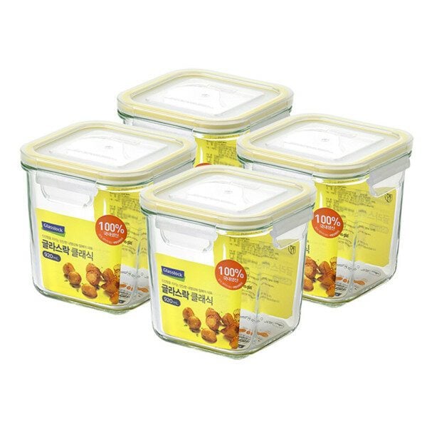 클래식 옐로우에디션 정사각 도어포켓 920ml 4조 세트