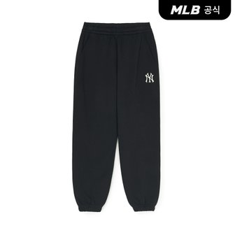 MLB [코리아공식] 베이직 미디움로고 조거팬츠 NY (Black)