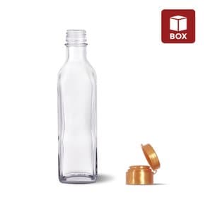 (1BOX) 유리병 투명 사각 참기름병 300ml FN300S (35개)