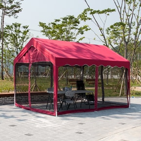 DZB 쉘터 천막 프레임+지붕+벽면 캐노피 야외 캠핑 텐트 농막 테라스 정원 온실 3X6 4면