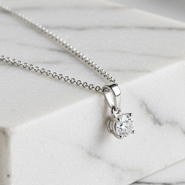 모이사나이트 목걸이 랩 다이아 4프롱 1캐럿