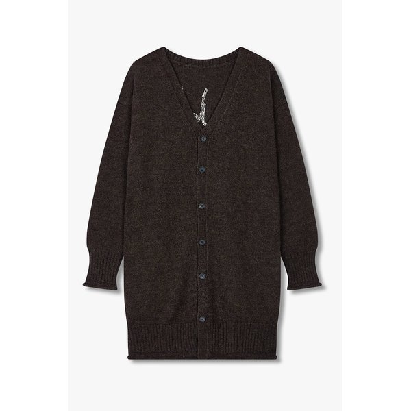 [REGULATION]백 레터링 울 니트 가디건 [챠콜] 6615330005000