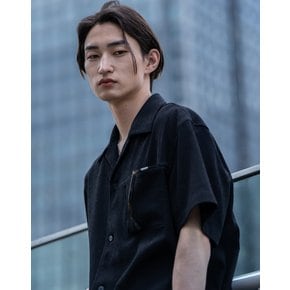 [24SS] [Urban Pleats] 블랙 플리츠 아우터형 셔츠 JNSH4B309BK