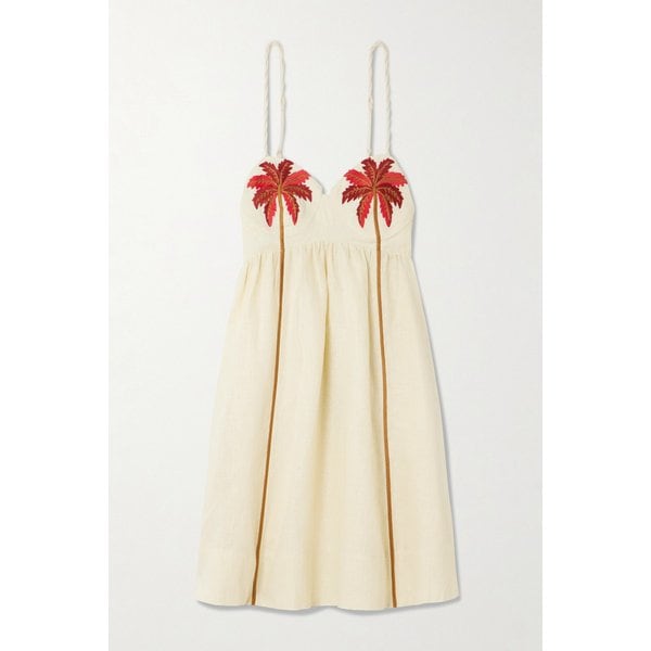 팜리오 자수 리넨 미니 원피스 46376663162974397