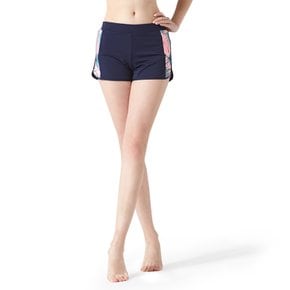 [본사] 베이직엘르 여성인 플라워 배색 래쉬팬츠 비치반바지 BEL-S202N
