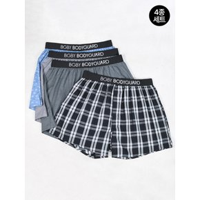 남성 클래식 아웃밴드 코튼 트렁크 팬티 4종 세트 BMT01