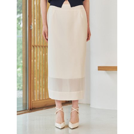 Nouve 시스루 레이어드 스커트 - 아이보리 / See -Through Layered Skirt - Cream