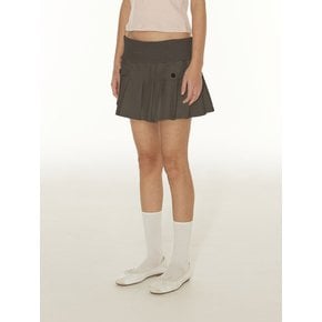 COTTON FOLD PLEATS MINI SKIRT - KHAKI