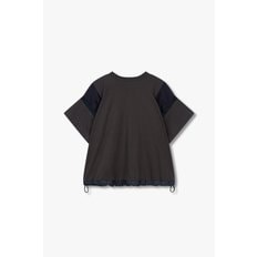 [사카이]여성 새틴 패치 슬리브 티셔츠 6414321102