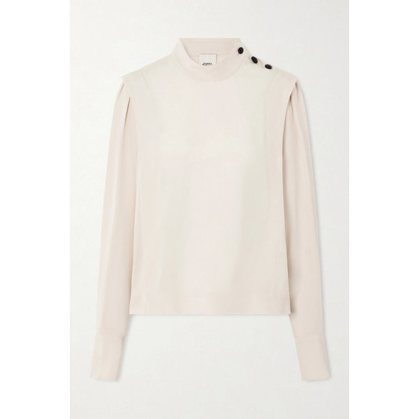 펠리사 플리츠 새틴 크레이프 블라우스 46376663162989617