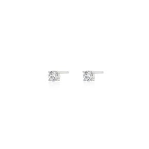 [White gold] Basic Cubic Earrings (L)