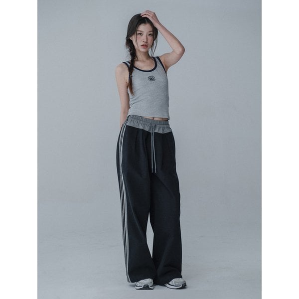 [리퍼브]COTTON TAPING WIDE PANTS_BLACK