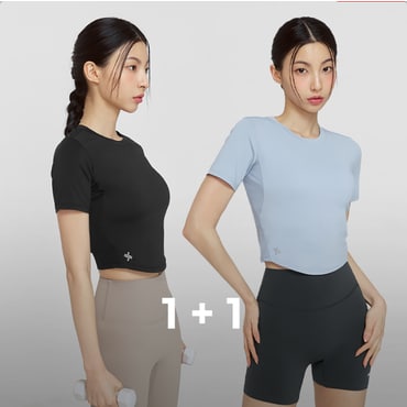 젝시믹스 아이스센트 크롭 숏슬리브 1+1 (XFK1TS1001)