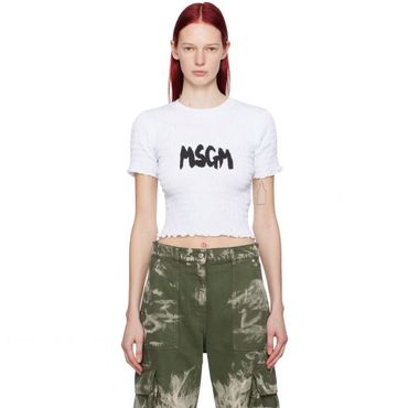 MSGM 엠에스지엠 24 클라우드 로고 엠보스드 티셔츠 3641MDM105 247002 01