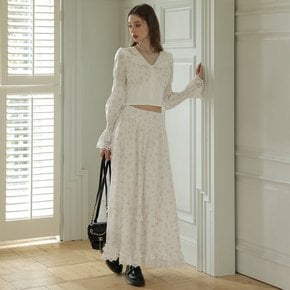 Cest_Floral lace a-line skirt